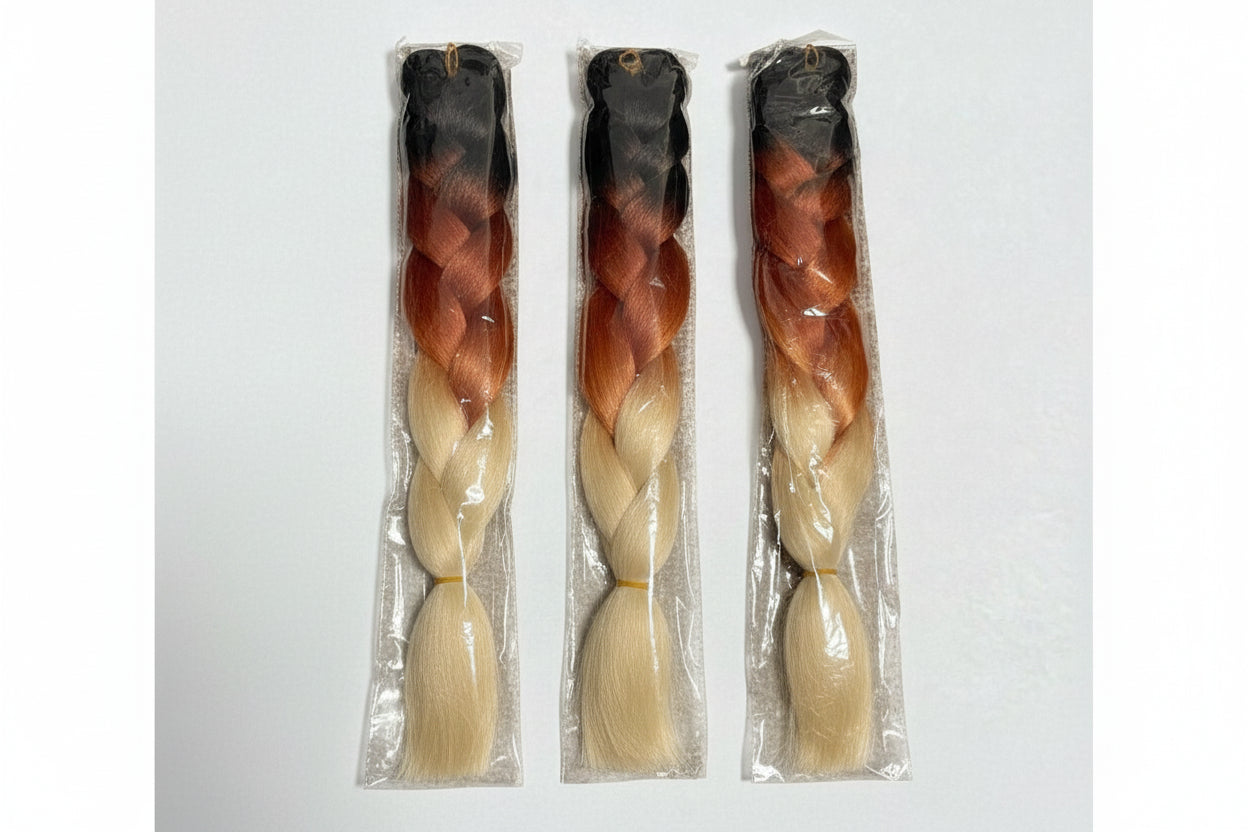 Jumbo braid hair extension Natural black with honey blonde 