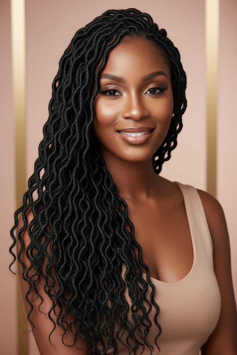 Lady on a Gypsy locs black braided hair extension 