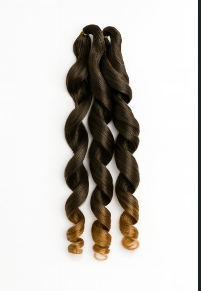 Loose wave hair extension Black roots to honey blonde