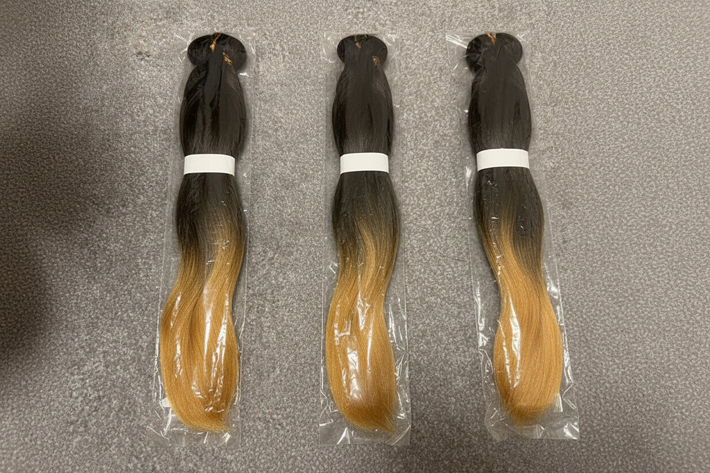 Pre-stretched braid extension black/gold 