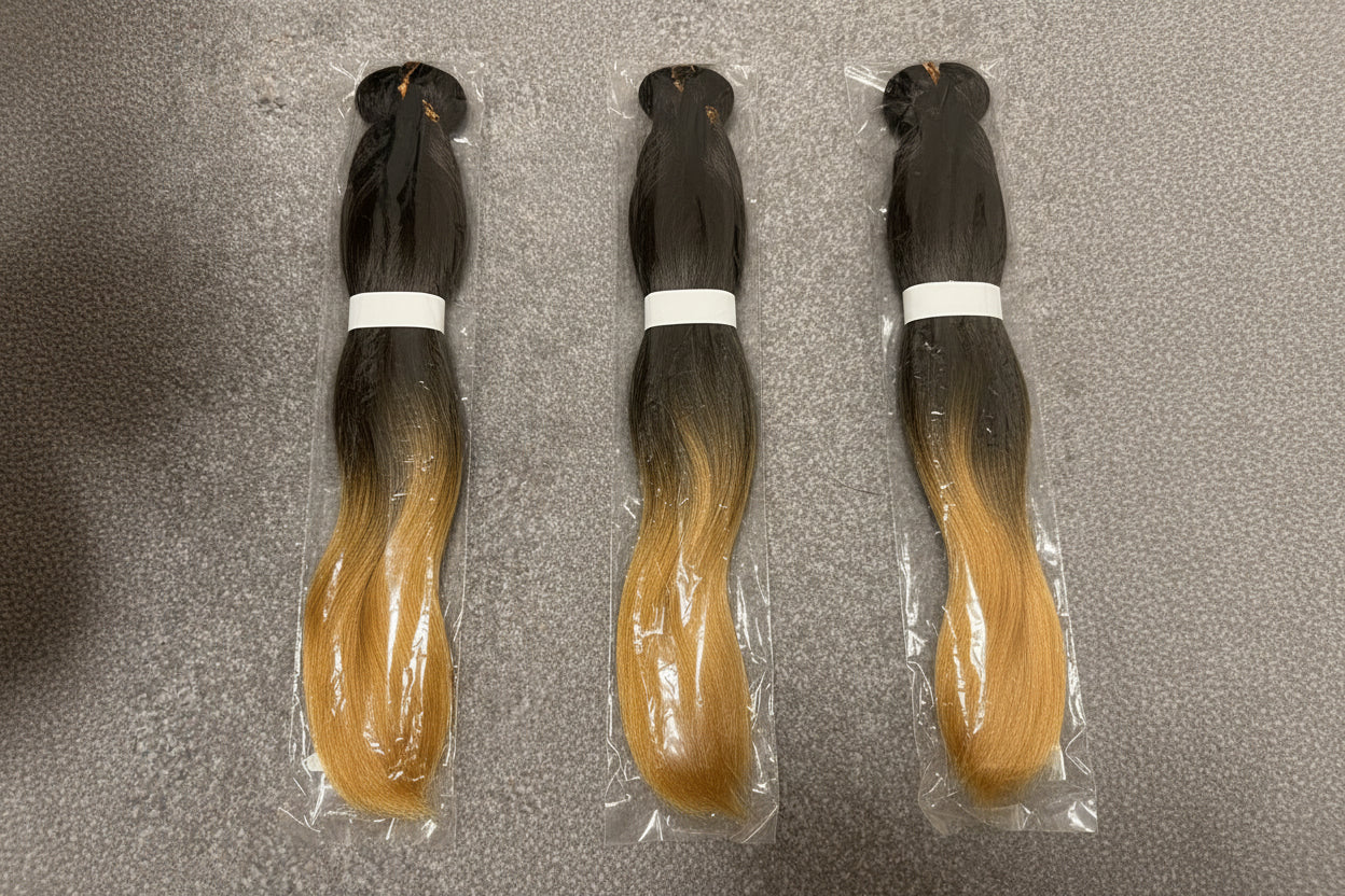 Pre-stretched braid extension black/gold 
