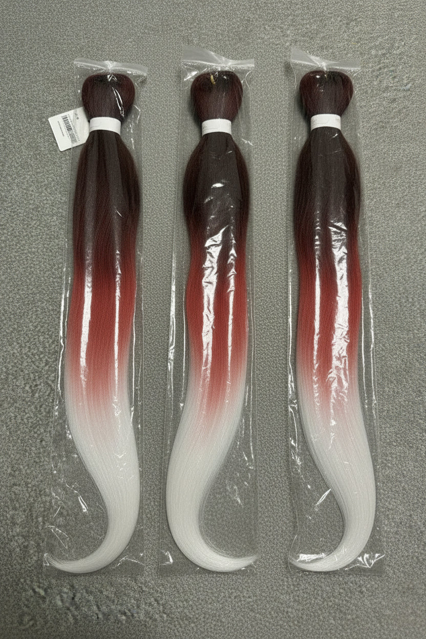 Pre-stretched braid hair extension multicolour