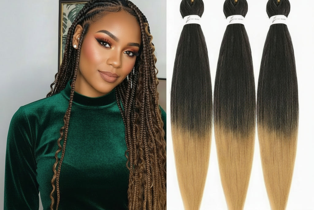 Pre stretched braid extension 2 Tones - 3 packs | Jakom